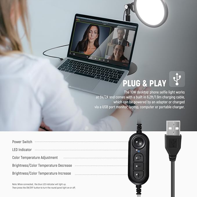 NEEWER Basics 2 Pack 7" Desktop Ring Lights - Image 5