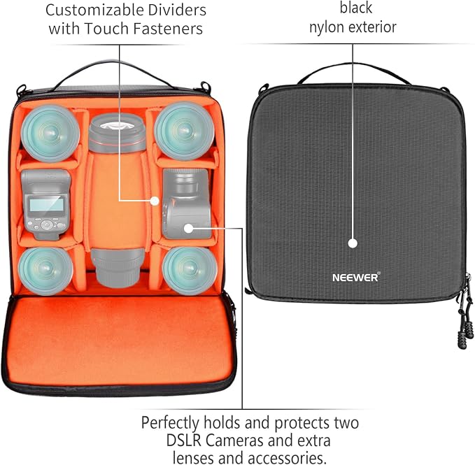 Neewer® Flexible Partition Camera Padded Bag Insert Protection Handbag - Image 2