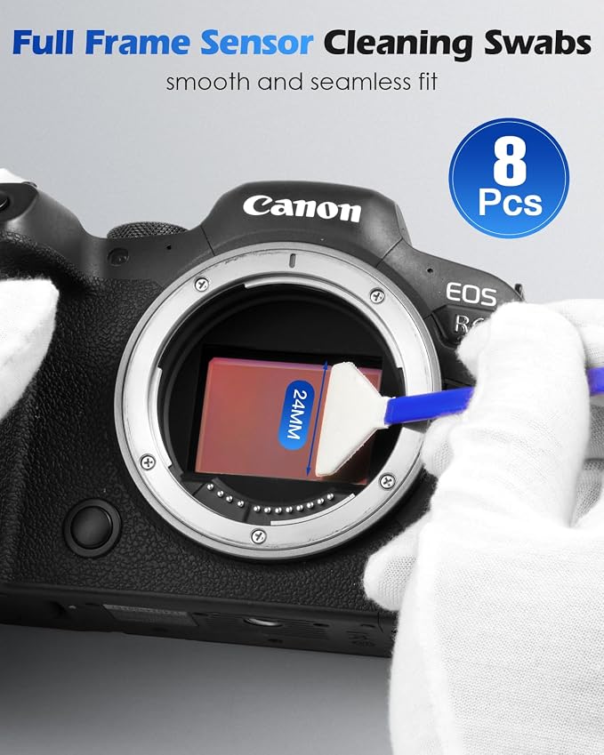 Zacro 24mm Full Frame Sensor Cleaning Swab*8 + 20ml Sensor Cleaner - Image 2