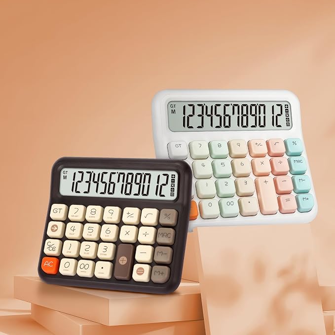 Pendancy Desk Calculator 12 Digit, Retro Cute Basic Calculator - Image 4