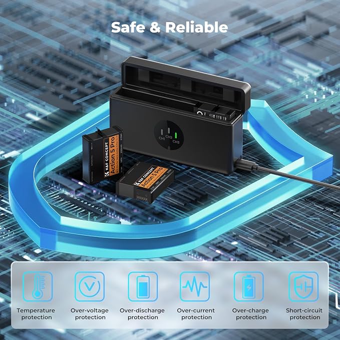 K&F Concept 3-Pack Action 6 Battery - Image 6