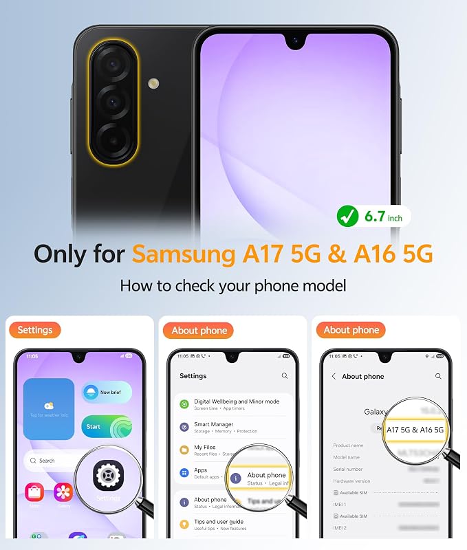 FNTASE for Galaxy A17/A16 5G Phone Case: for Samsung A17 Cases Matte - Image 2