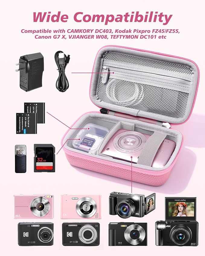 Krypthos Digital Camera Case for Canon G7X Mark III, Kodak Pixpro FZ55/FZ45 - Image 3