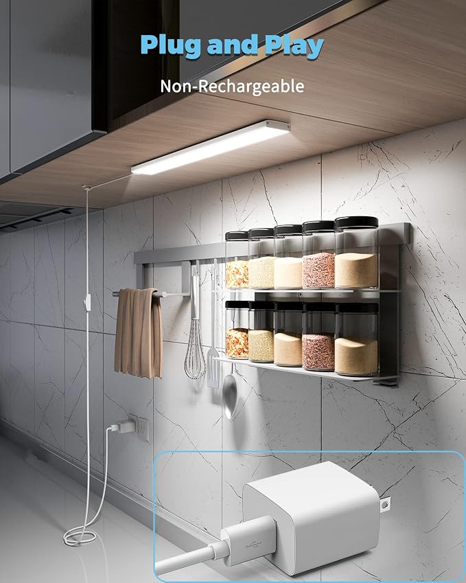 ASOKO Plug-in Under Cabinet Lighting, 16Inch LED Workbench Lights - Image 3