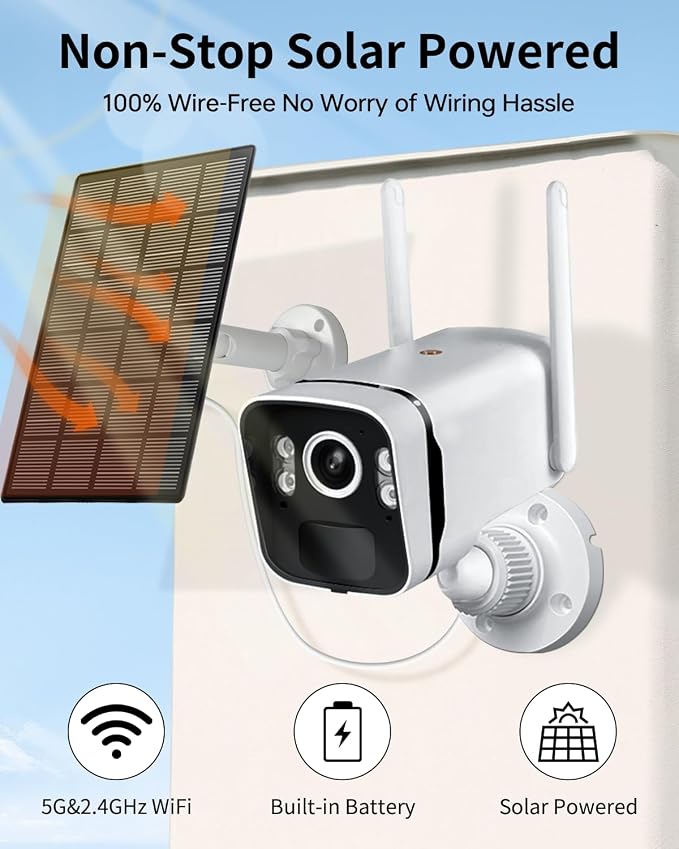 4MP Solar Powered Security Camera Outdoor Wireless System - Image 2