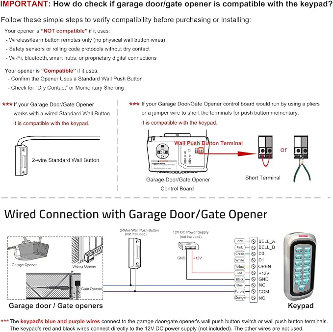 Wireless WiFi Access Control Keypad, 12V DC Metal Door Access Control System - Image 3