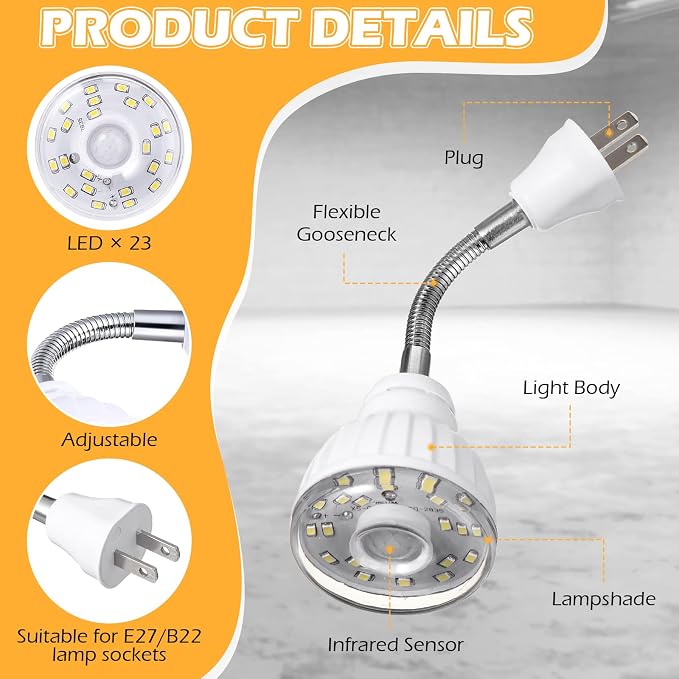 Yahenda 3 Pack Motion Activated LED Night Light Plug in Smart Dusk Dawn Sensor - Image 3