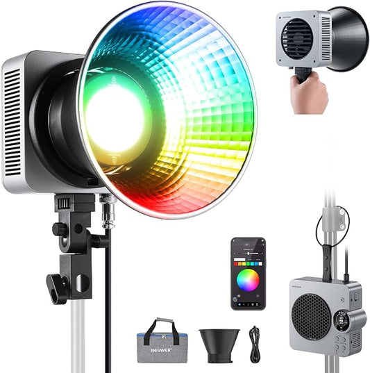 NEEWER HS200C Portable RGB LED Video Light, APP/2.4G/Panel/DMX Control by Neewer