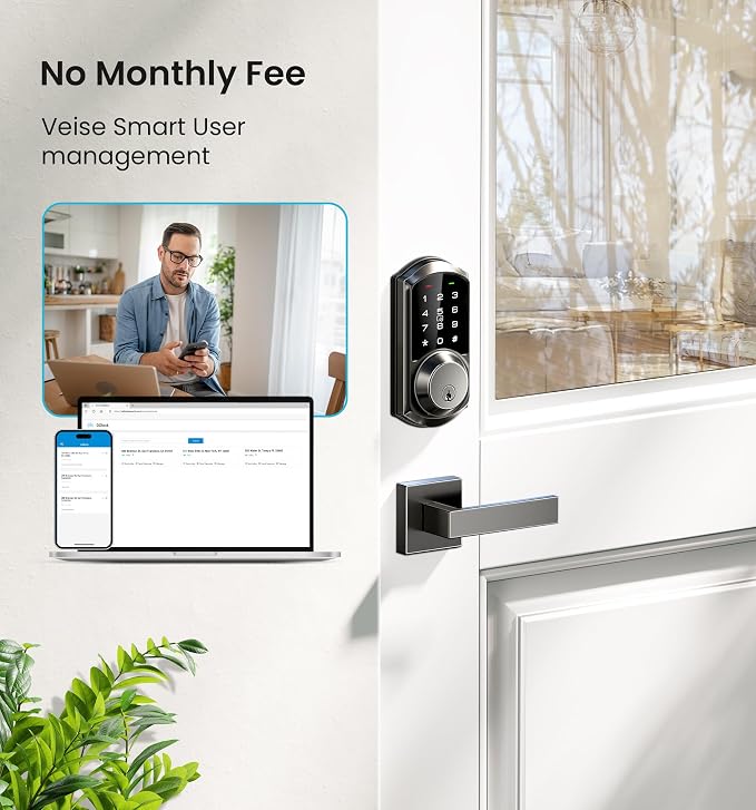 Veise VE06-L Smart Locks with 2 Lever Handle Set, App Control, Keyless Entry - Image 10