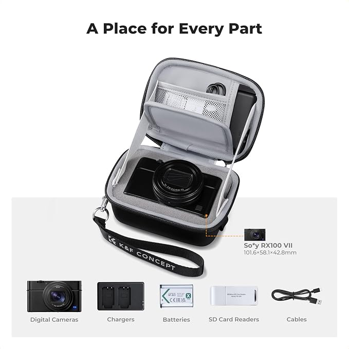 K&F CONCEPT Carrying Case for Digital Camera, Hard Shell Protective Travel Case - Image 4