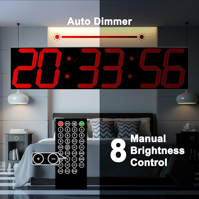 CHKOSDA Digital Wall Clock, Oversize Led Digital Clock Large Display - Image 3