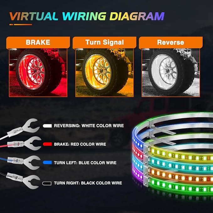 Nilight 4PCS 17.5inch Wheel Ring Lights Deram Color - Image 4