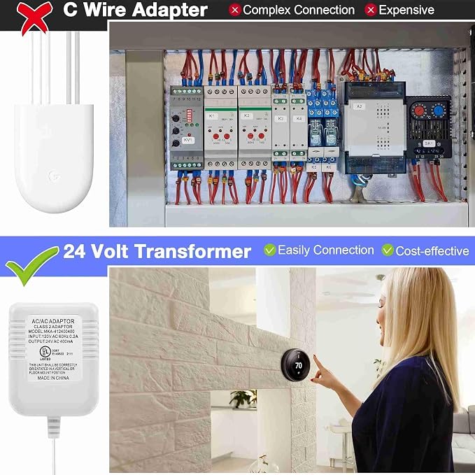 Dreyoo Video Doorbell Transformer, 24 Volt 16.4 Feet Doorbell Power Supply C - Image 6