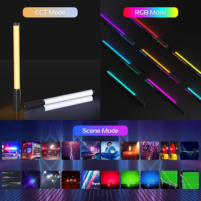 ULANZI VL119 Handheld Light Wand, 360° RGB LED Video Light Stick - Image 2