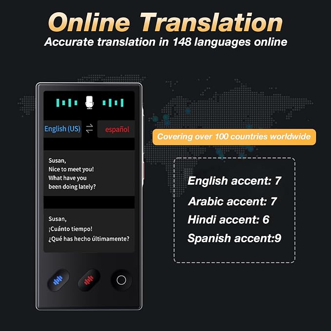 Language Translator Device 2025, AI & ChatGPT & No WiFi Needed, Real-Time Two - Image 3