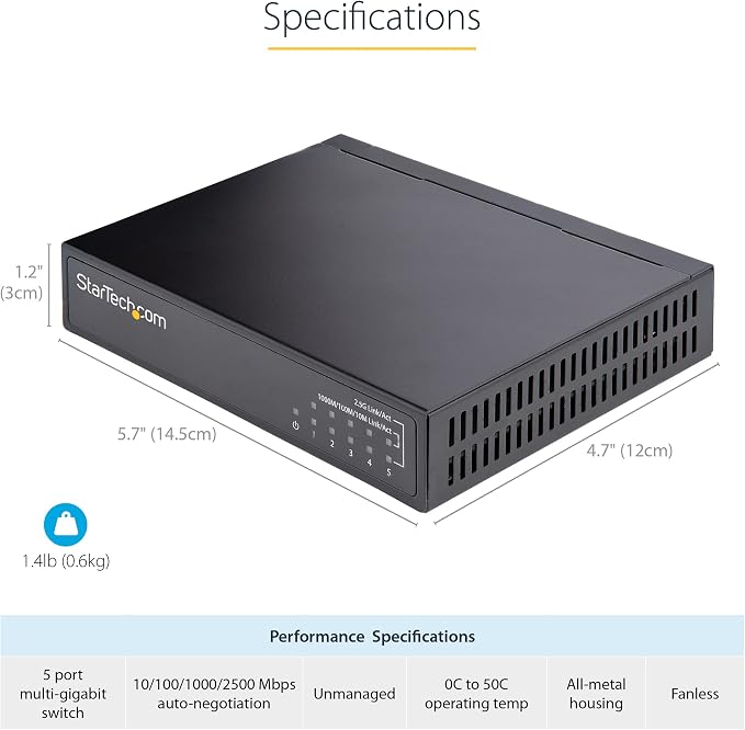 StarTech.com Unmanaged 2.5G Switch - Image 4
