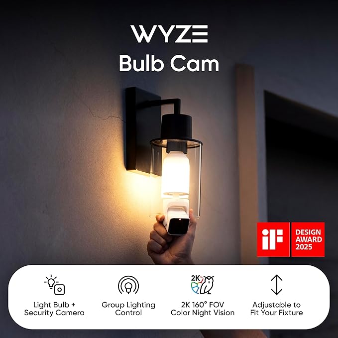 WYZE Bulb Cam - 2K HD Smart Light Bulb Security Camera - Image 3