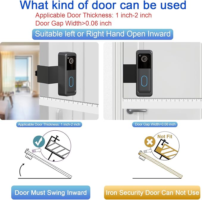 AISVAN Anti-Theft Blink Doorbell Door Mount, No-Drill Mounting Bracket - Image 4