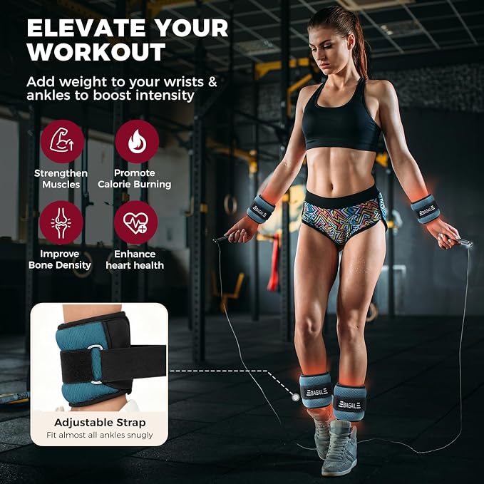 BAGAIL Ankle Wrist Weights for Women & Men, One Pair of 1/2/4/6/8/10 LBS - Image 4