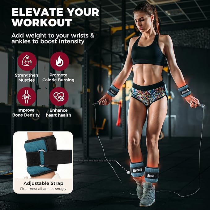 BAGAIL Ankle Wrist Weights for Women & Men, One Pair of 1/2/4/6/8/10 LBS - Image 4