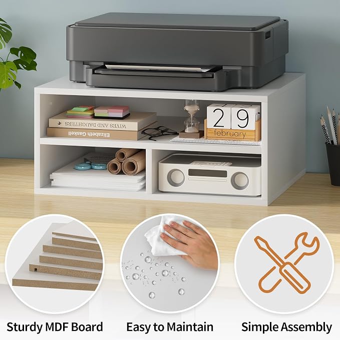 Desktop Printer Table with Storage, 2 Tier Printer Stand - Image 6