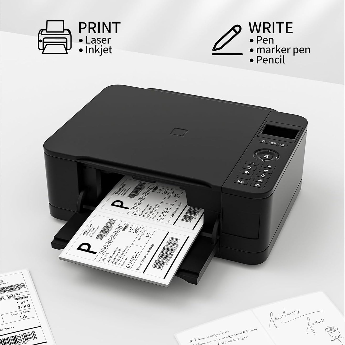 Shipping Label 2 per Sheet /8.5 "x 5.5" Mailing Labels for Laser and Inkjet Printers, Half Page Self Adhesive Sticker Labels for Packages(100 Sheets, 200 Labels)