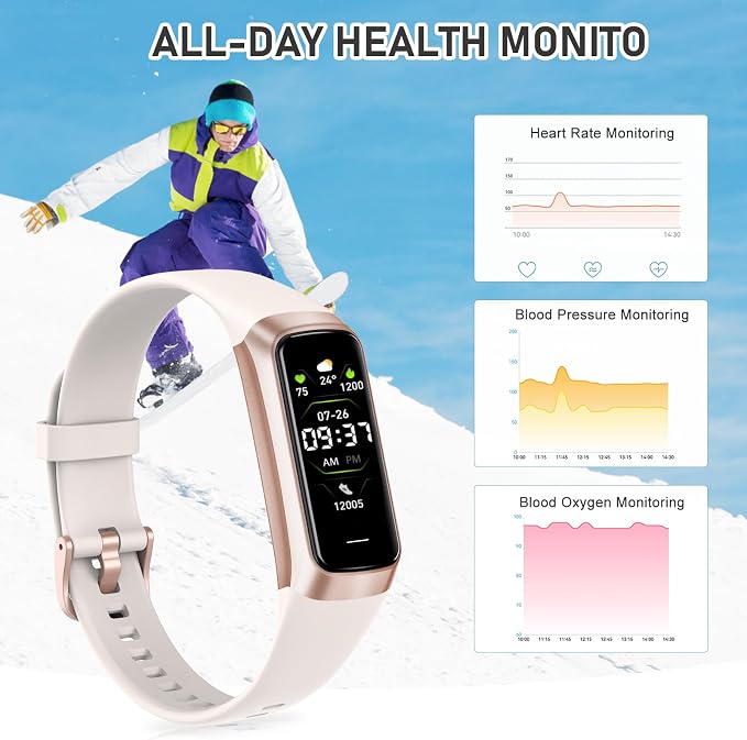 Fitness Tracker with 24/7Heart Rate, Blood Pressure, Sleep Tracking, Activity - Image 2