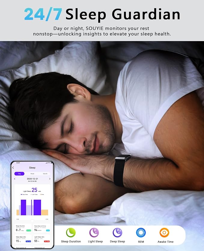 Smart Bracelet for Men Women, Health Activity Fitness Trackers, 24H Sleep - Image 4