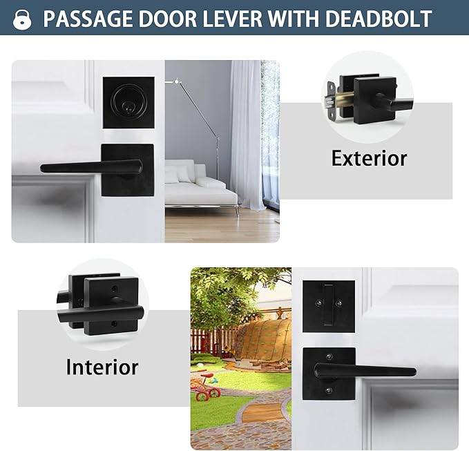 Deadbolt Lock and Door Knob Set, Exterior Door Lock Set - Image 5