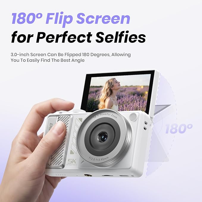 5K Digital Camera for Photography, 2026 Latest 80MP Autofocus WiFi Vlogging - Image 3