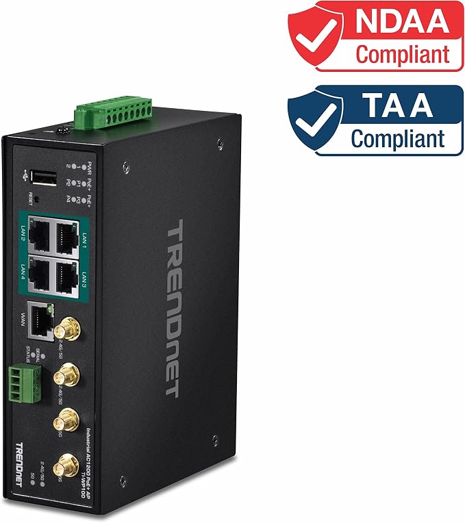 TRENDnet Industrial AC1200 Wireless Gigabit PoE+ Router, IP30 Housing, - Image 3