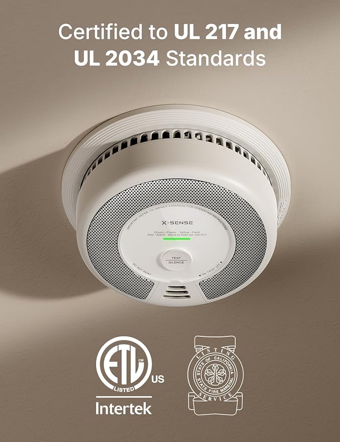 X-Sense Smoke Detector Carbon Monoxide Alarm Combo 10-Year Battery, UL 217 & UL - Image 2