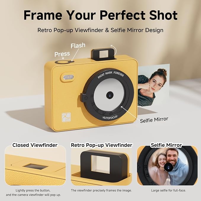 HPRT Z5 Instant Camera for Kids Adults，3 Pass Dye Sublimation, 2.1x3.4 Print - Image 3