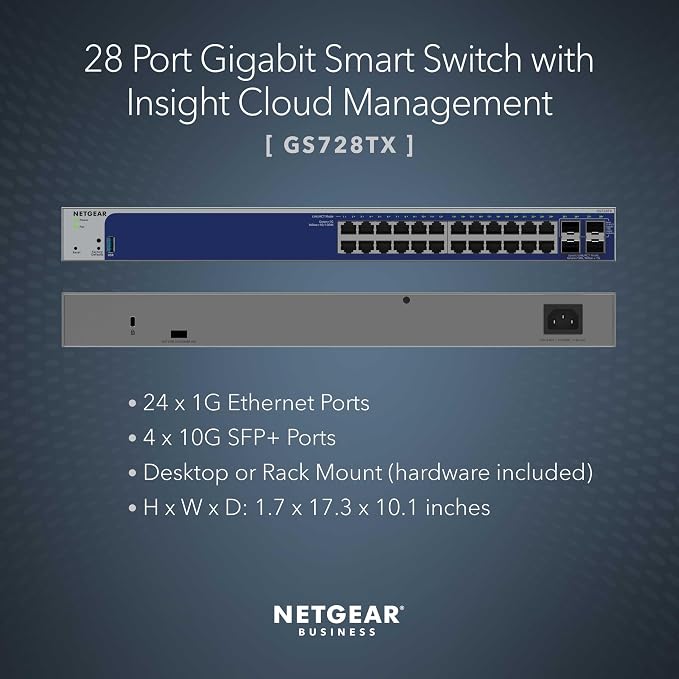 NETGEAR 28-Port Gigabit Ethernet Smart Switch- Managed, - Image 2