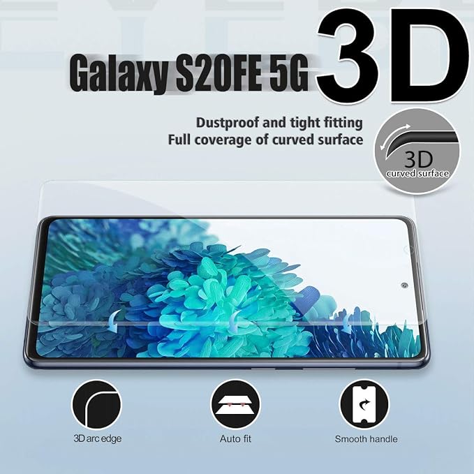 Galaxy S20 FE HD Clear Tempered Glass Screen Protector + Camera Lens Protectors - Image 3