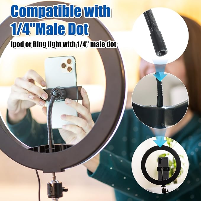 Universal Phone Holder for Ring Light, Ring Light Phone Holder 1/4" and Hot - Image 5