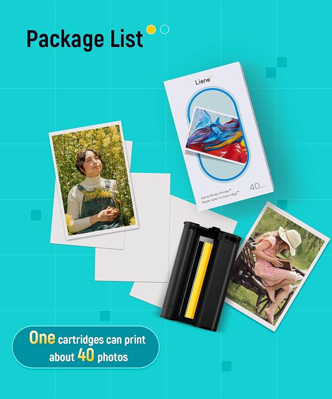 Liene Amber M100/M200/M110/M210 4x6'' Photo Printer Paper & Cartridge, 1 - Image 4