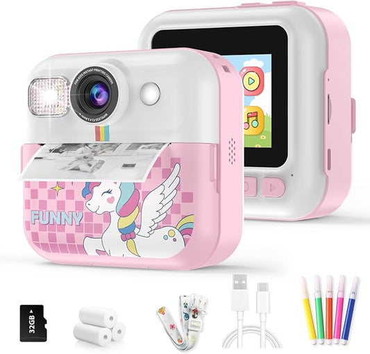 Instant Print Camera for Kids, 1080P Children Printable Cameras Christmas by BOFIDAR