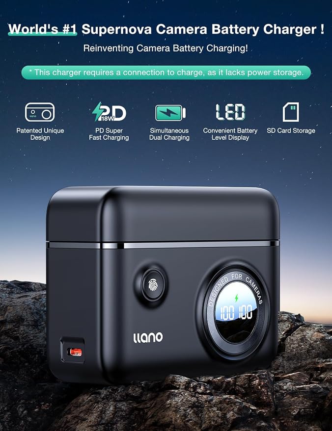 llano CS2 EN-EL15c EN-EL15b Camera Battery Charger - Image 5