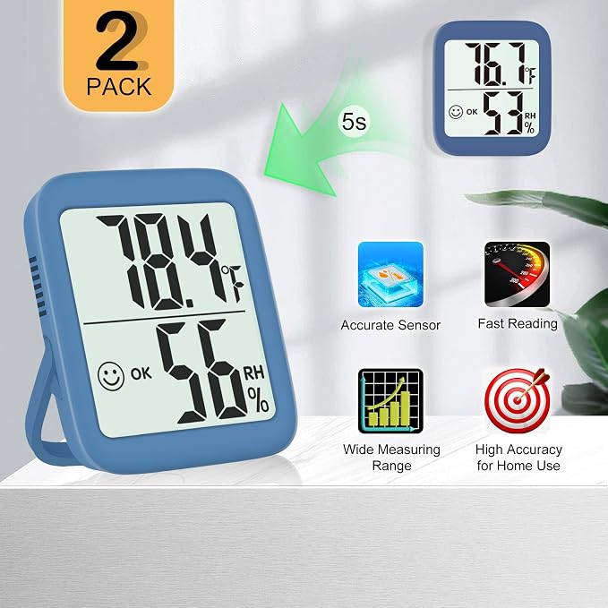 Antonki 2 Pack Room Thermometer - Image 6
