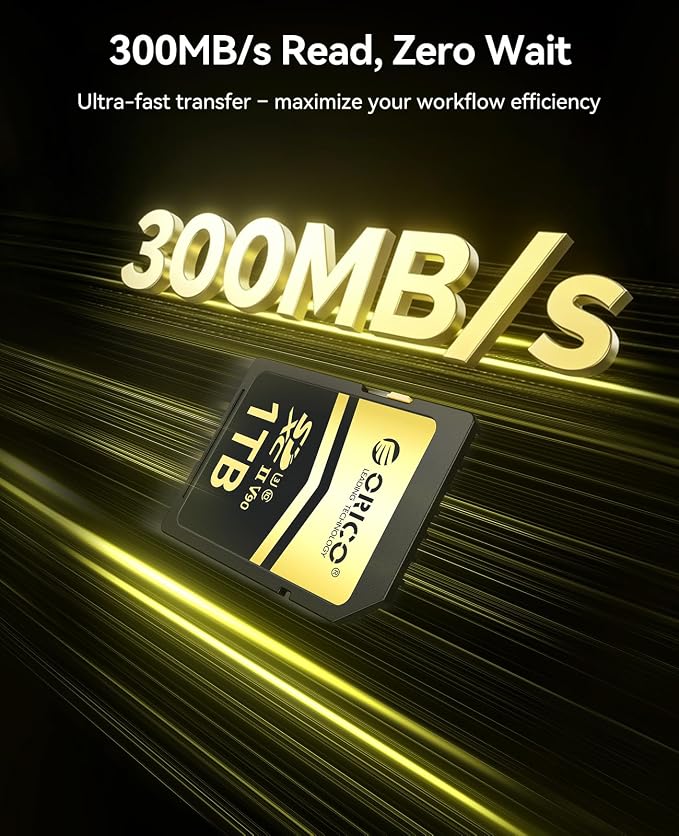 ORICO 128GB SD Card V90 UHS-II Memory Card, 300MB/s Read 250MB/s Write - Image 2