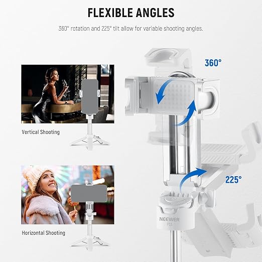 NEEWER Selfie Stick with Detachable Bluetooth Remote Shutter, Lightweight - Image 4