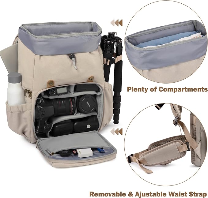 BAGSMART Camera Backpack, DSLR Camera Bag, Waterproof Camera Bag Backpack - Image 2