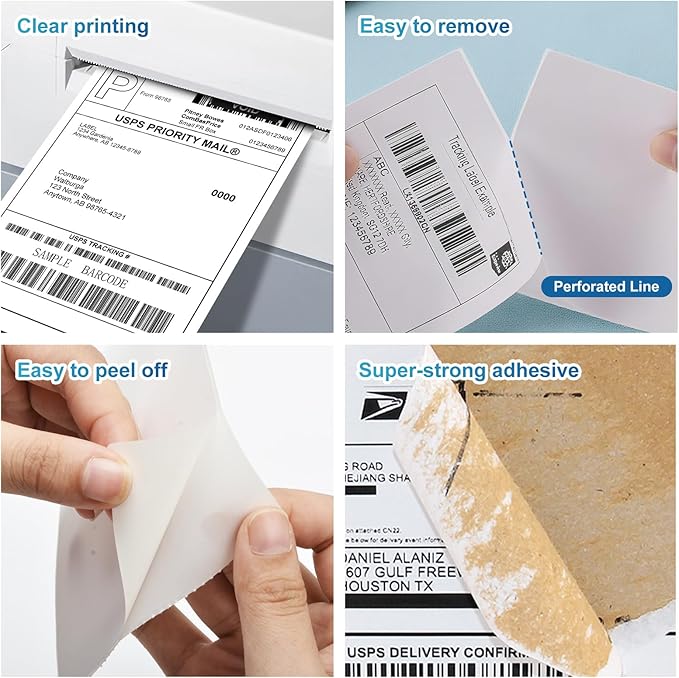 9527 Product 4" x 6" Zebra Fanfold Direct Thermal Shipping Labels, 2 Stacks - Image 5