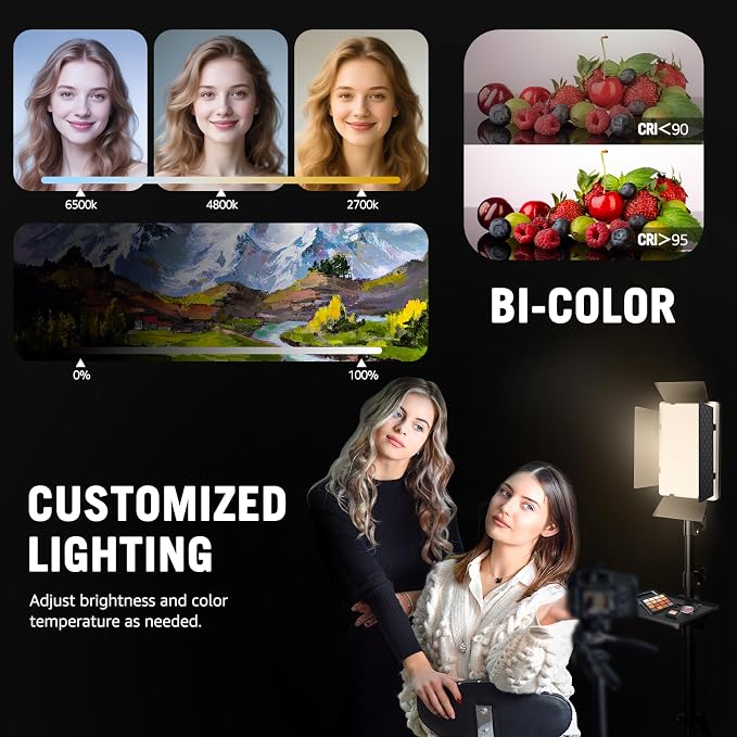 36W Photography Lighting, Arsoer Bi-Color 2700K-6500K Studio Lights - Image 3