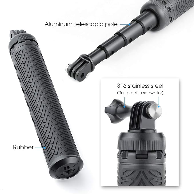 SOONSUN 3in1 Aluminum Waterproof Selfie Stick - Image 3