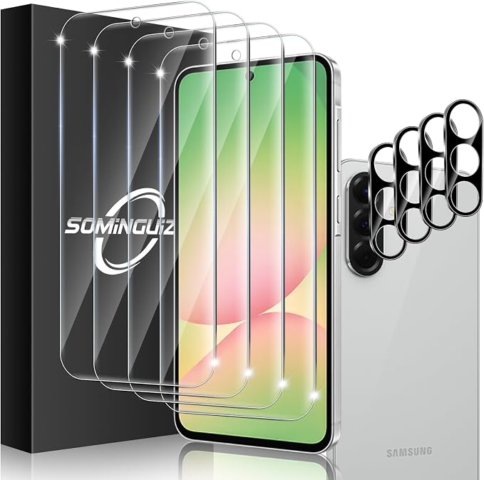 4+4 Pack for Samsung Galaxy A56 5G Screen Protector & Phone Camera Lens by SOMINGUIZN