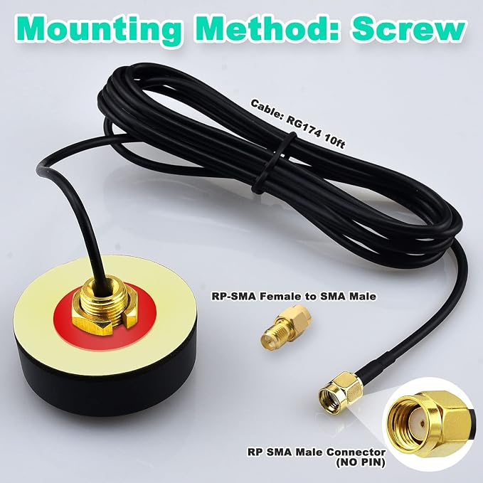 Dual Band 2.4 5.8 GHz WiFi Antenna, 5dBi Mini Omni-Directional RP-SMA Male - Image 4