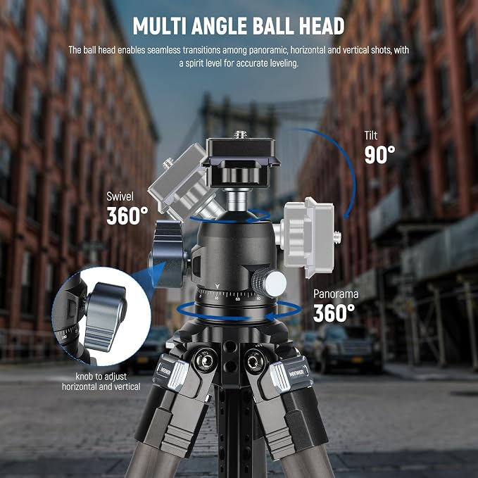 NEEWER 60.4" Travel Tripod Carbon Fiber - Image 6
