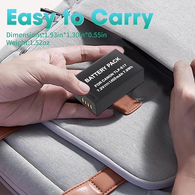LP LP-E17 Battery 2-Pack 1450mah USB-C Charging Port Battery - Image 8
